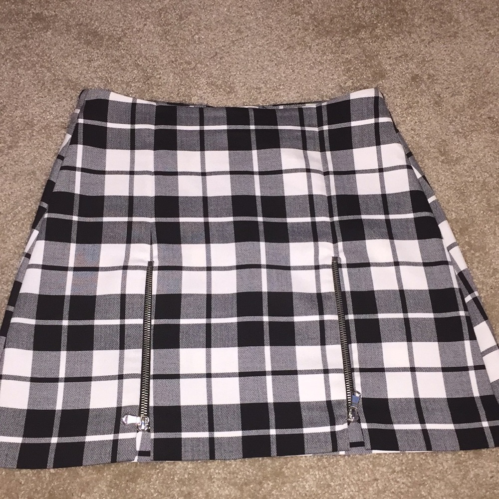 Plaid Zipper Skirt